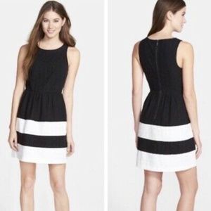 Kensie Black Stacked Daisy Eyelet Dress